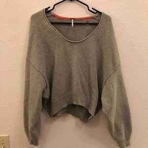 Grey Crop Free People Sweater